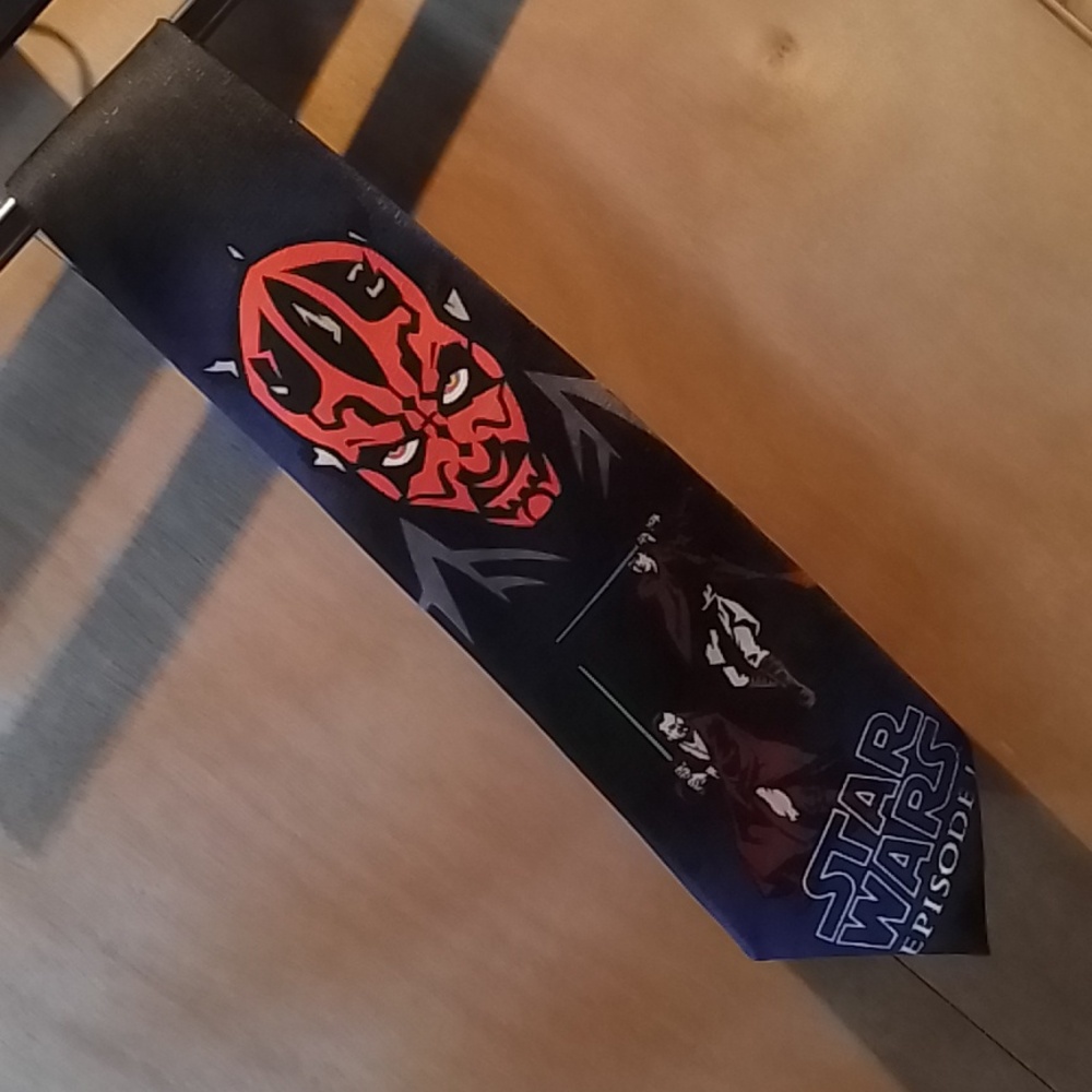 Star Wars tie- Darth Maul, EP. 1, black and blue ground, NWOT old stock